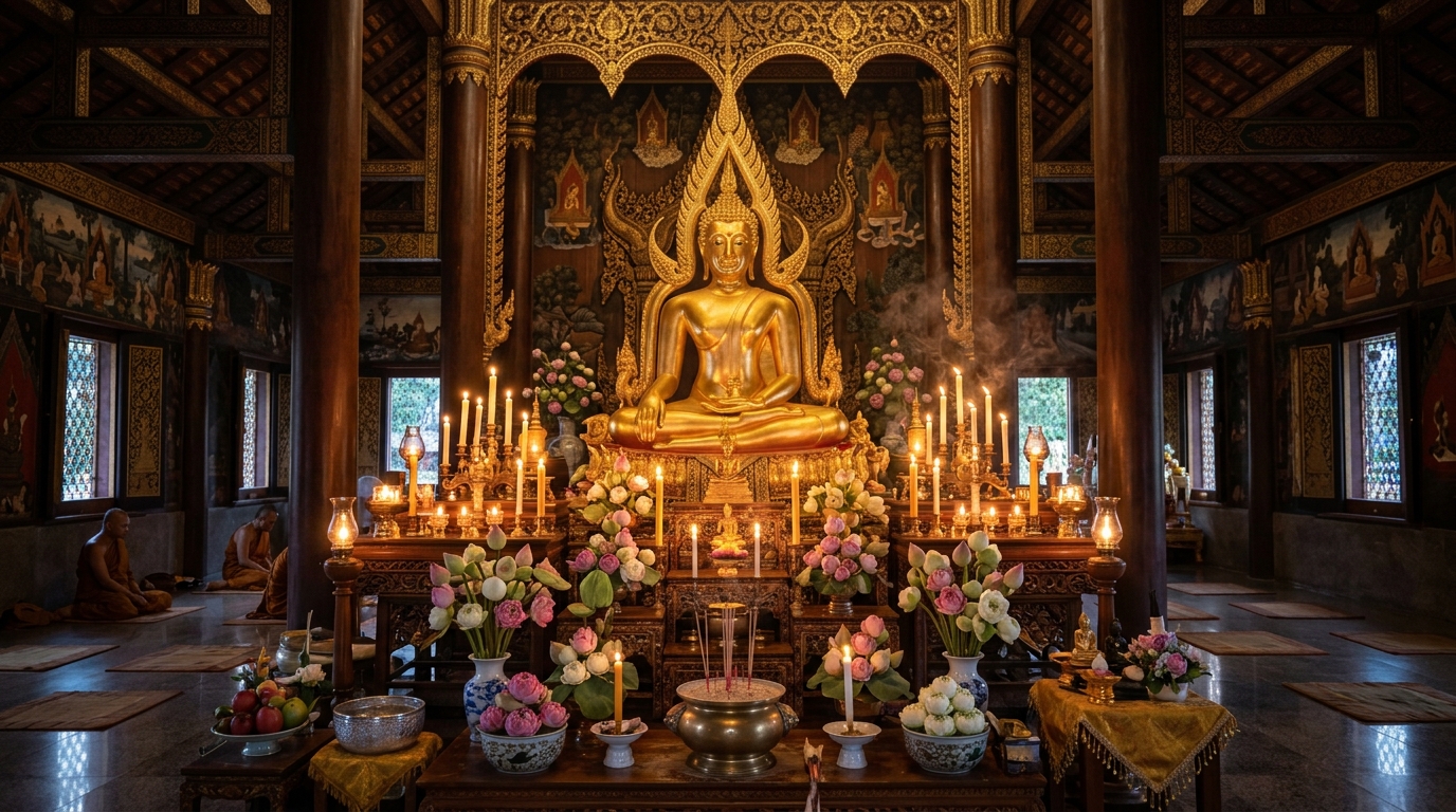 Altar Utama & Buddha Rupang Dhammasala